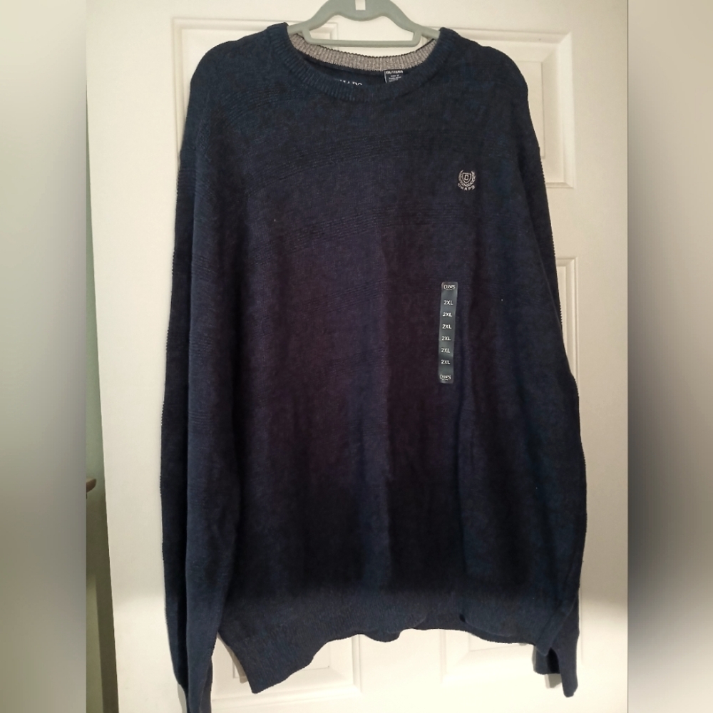 Mens Chaps Navy Blue Cotton Sweater 2XL NWT